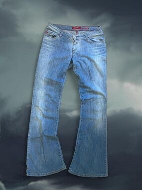 Y2K Miss Sixty Tommy Low Medium-Light Wash Size 32” Flared Jeans.
